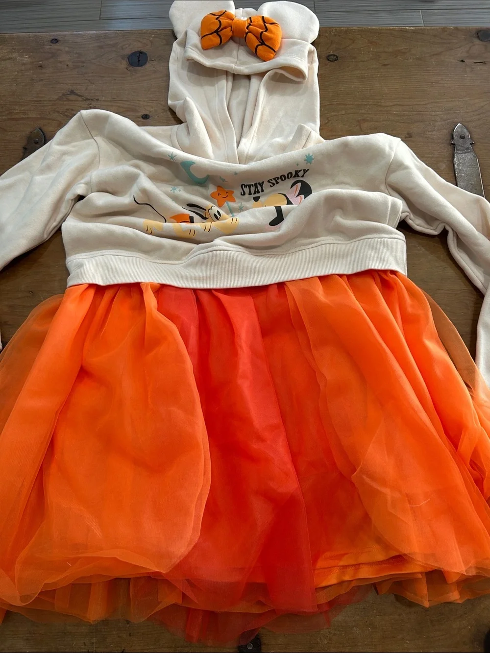 Disney Mickey & Minnie Mouse Stay Spooky Halloween Hoodie Tutu Dress Kids XL